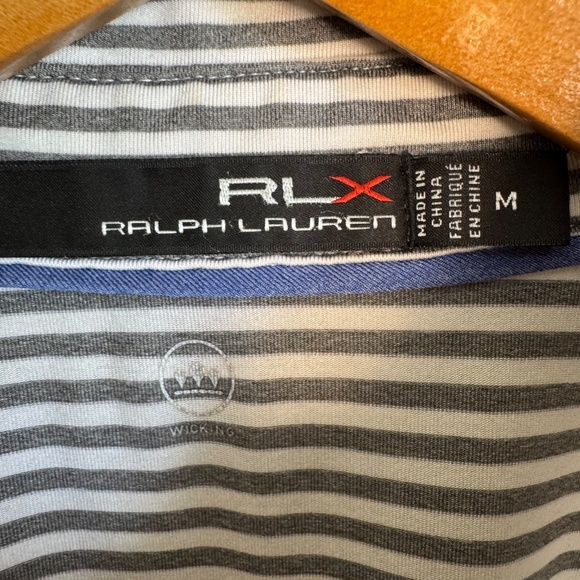RLX Ralph Lauren Men's Striped Performance Golf Polo Shirt Gray Size Medium PCG - Picture 5 of 15